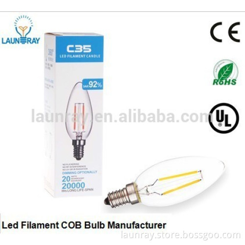 E14 LED Filament Candle Bulb 2W 220V Dimmable